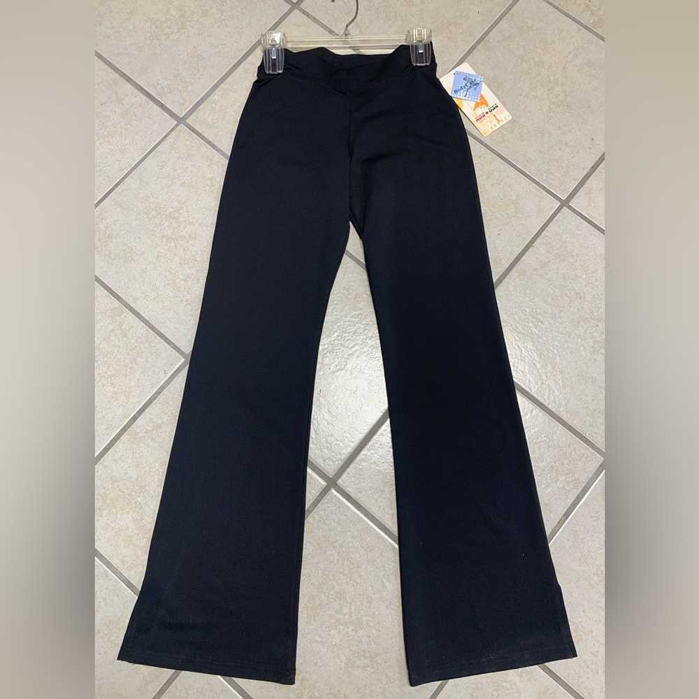 Adult S or M Black Dri Fit V-Waist Bootcut Yoga Athleisure Jazz Dance Pants NWT